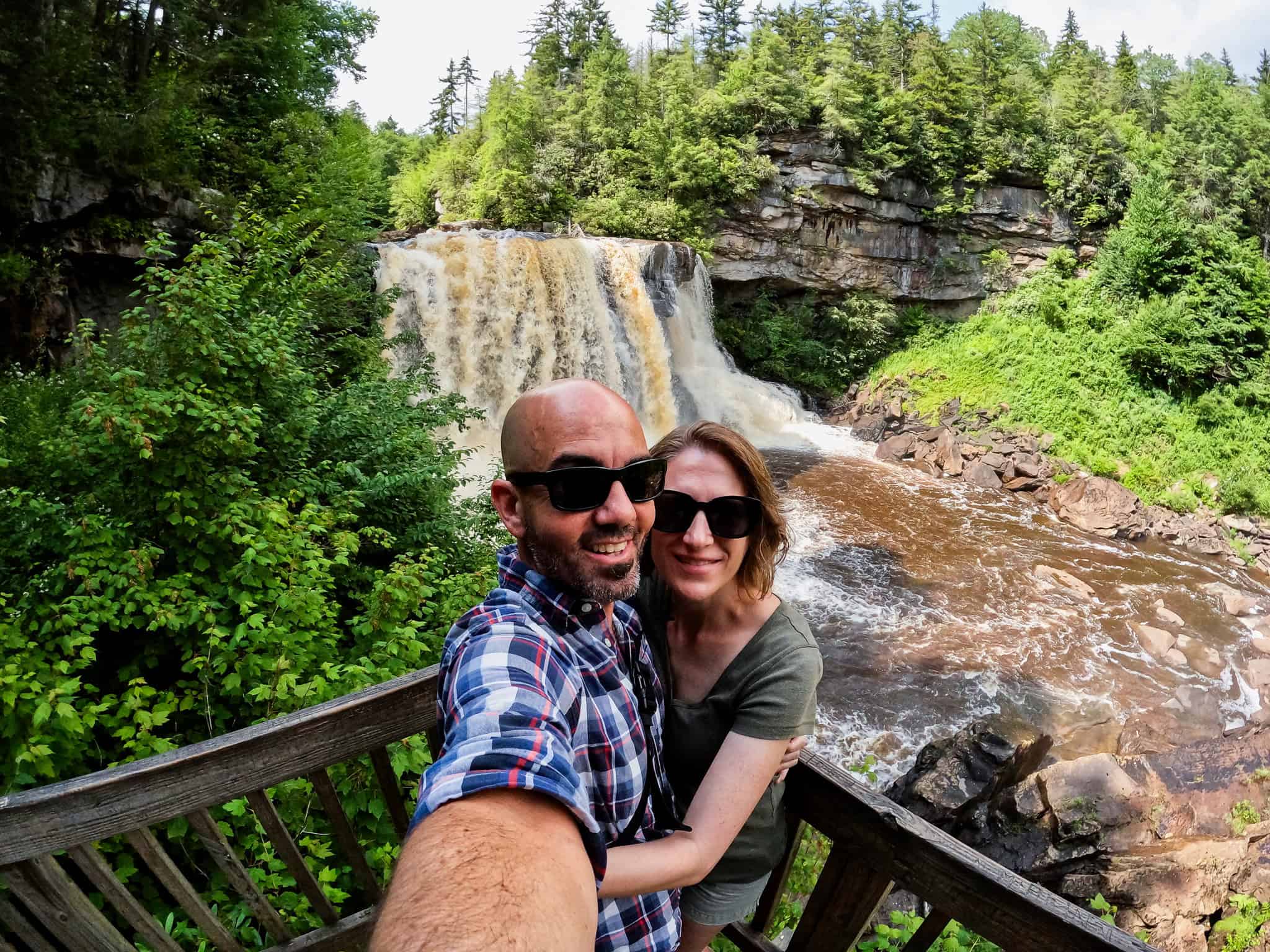 Selfie of Blackwater Falls from the lower overlook